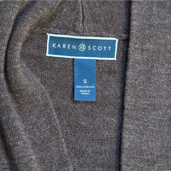 Women’s Karen Scott brown cardigan. Size small - Picture 3 of 4